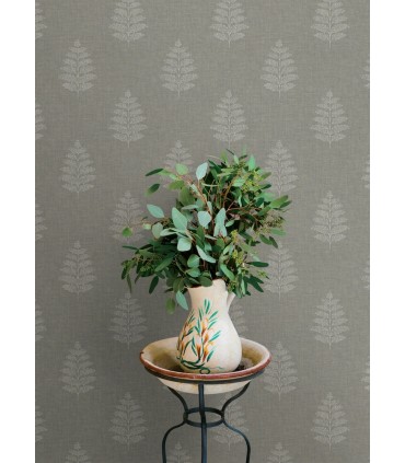 4169-83128 - Frond Charcoal Leaf Wallpaper by Chesapeake