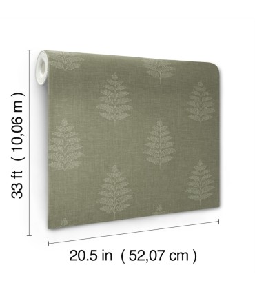 4169-83126 - Frond Dark Green Leaf Wallpaper by Chesapeake