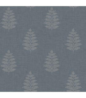 4169-83127 - Frond Denim Leaf Wallpaper by Chesapeake