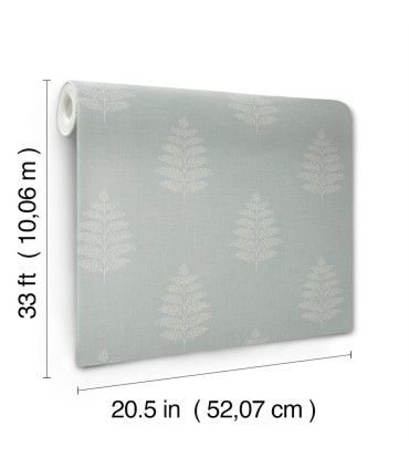 4169-83130 - Frond Light Blue Leaf Wallpaper by Chesapeake