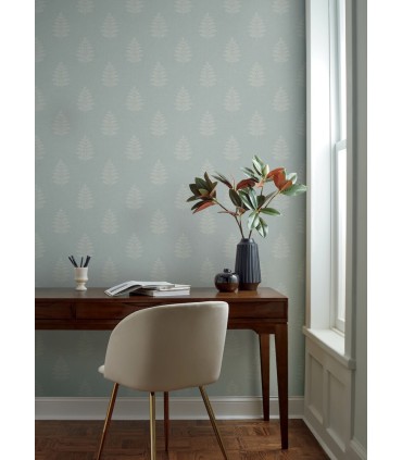 4169-83130 - Frond Light Blue Leaf Wallpaper by Chesapeake