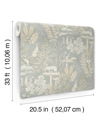 4169-83104 - Holt Seafoam Woodland Wallpaper by Chesapeake