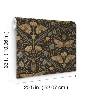 4169-83116 - Mystic Moth Black Forest Magic Wallpaper by Chesapeake