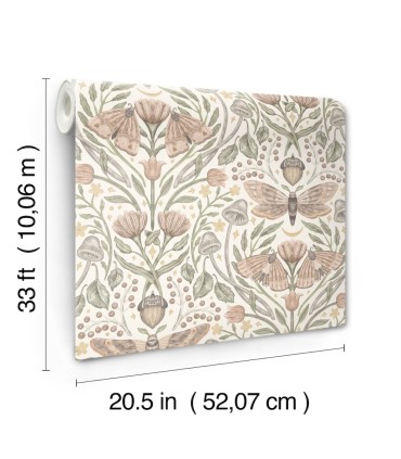 4169-83119 - Mystic Moth Blush Forest Magic Wallpaper by Chesapeake