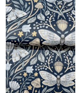 4169-83118 - Mystic Moth Navy Forest Magic Wallpaper by Chesapeake