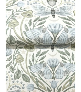 4169-83117 - Mystic Moth Sky Blue Forest Magic Wallpaper by Chesapeake