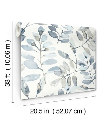 4169-13908 - Pinnate Blue Leaves Wallpaper by Chesapeake