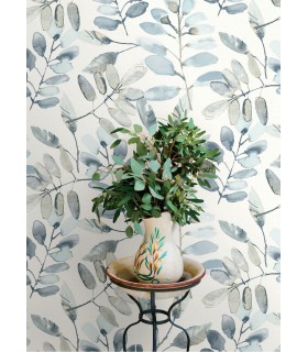 4169-13908 - Pinnate Blue Leaves Wallpaper by Chesapeake