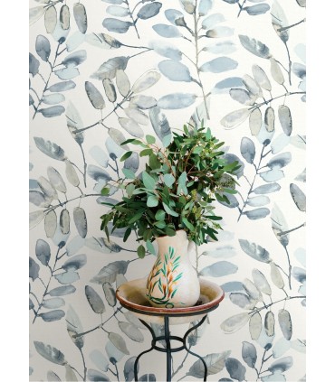 4169-13908 - Pinnate Blue Leaves Wallpaper by Chesapeake