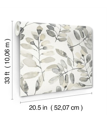 4169-13910 - Pinnate Charcoal Leaves Wallpaper by Chesapeake