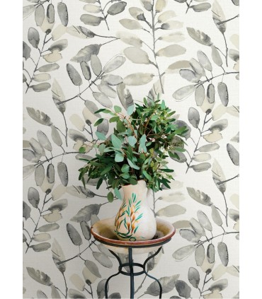 4169-13910 - Pinnate Charcoal Leaves Wallpaper by Chesapeake