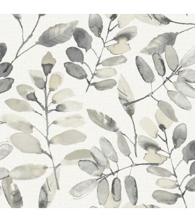 4169-13910 - Pinnate Charcoal Leaves Wallpaper by Chesapeake