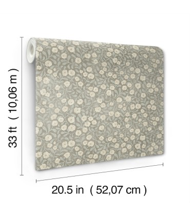 4169-83136 - Poppy Trail Aqua Floral Wallpaper by Chesapeake