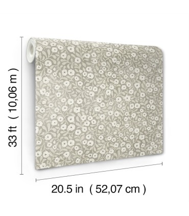 4169-83131 - Poppy Trail Grey Floral Wallpaper by Chesapeake