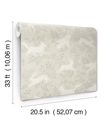 4169-83112 - Revelry Taupe Forest Frolic Wallpaper by Chesapeake