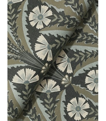 4169-27601 - Tap Root Charcoal Floral Damask Wallpaper by Chesapeake