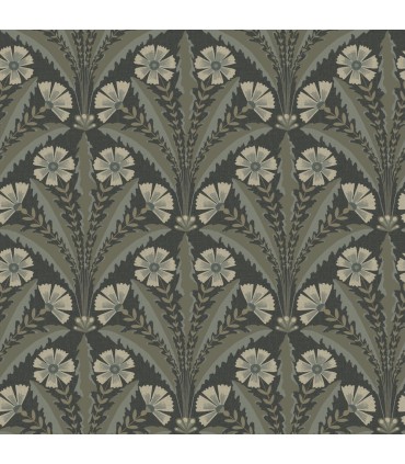 4169-27601 - Tap Root Charcoal Floral Damask Wallpaper by Chesapeake