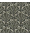 4169-27601 - Tap Root Charcoal Floral Damask Wallpaper by Chesapeake