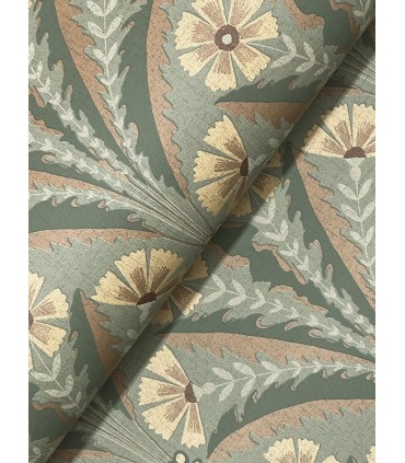 4169-27604 - Tap Root Green Floral Damask Wallpaper by Chesapeake