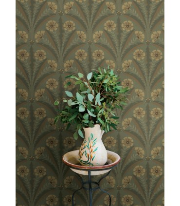 4169-27604 - Tap Root Green Floral Damask Wallpaper by Chesapeake