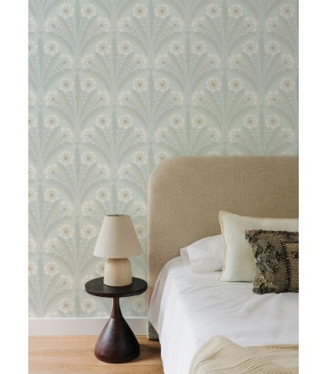 4169-27602 - Tap Root Light Blue Floral Damask Wallpaper by Chesapeake