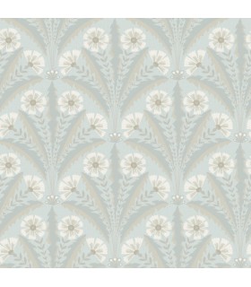 4169-27602 - Tap Root Light Blue Floral Damask Wallpaper by Chesapeake