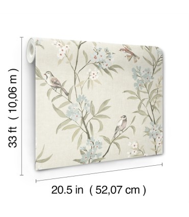 4169-83137 - Tea Olive Beige Finch Frolic Wallpaper by Chesapeake