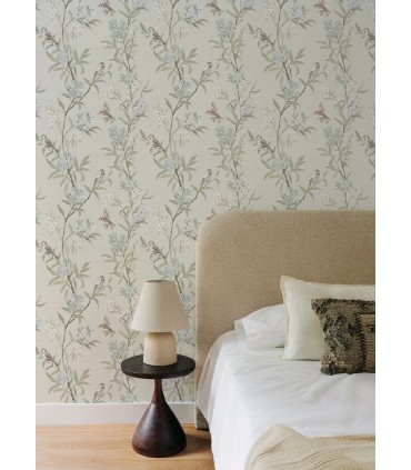 4169-83137 - Tea Olive Beige Finch Frolic Wallpaper by Chesapeake