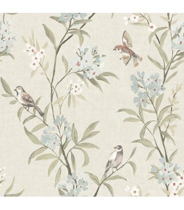 4169-83137 - Tea Olive Beige Finch Frolic Wallpaper by Chesapeake