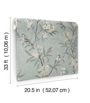 4169-83139 - Tea Olive Blue Finch Frolic Wallpaper by Chesapeake