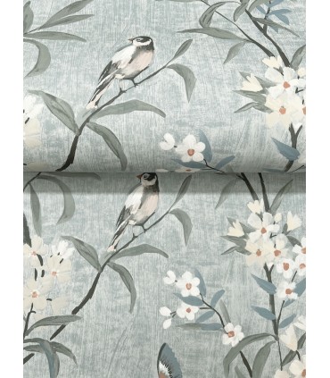 4169-83139 - Tea Olive Blue Finch Frolic Wallpaper by Chesapeake