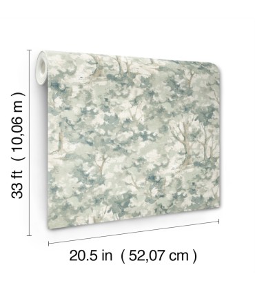 4169-83111 - Thicket Teal Forest Wallpaper by Chesapeake