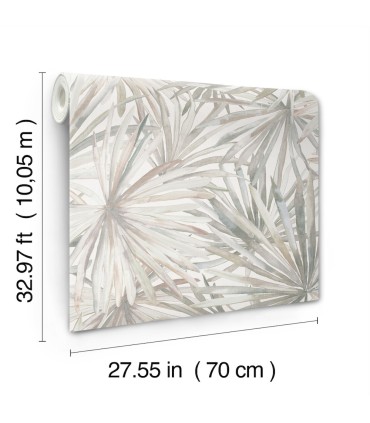 4193-7450 - Corifa Cream Palm Leaf Wallpaper-Portofino by A Street