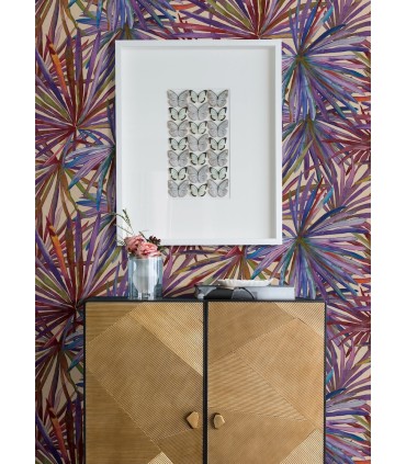 4193-7452 - Corifa Purple Palm Leaf Wallpaper-Portofino by A Street