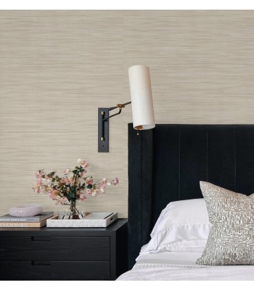 UW1001N - Sari Silk Beige Faux Fabric Wallpaper-Atmosphere Digest