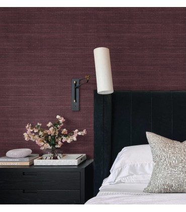 UW1009N - Sari Silk Merlot Faux Fabric Wallpaper-Atmosphere Digest