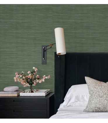 UW1004 - Sari Silk Green Faux Fabric 54" Width Wallpaper-Atmosphere Digest