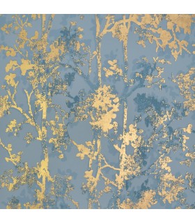 NW3581 - Modern Metals Wallpaper by Antonina Vella-Shimmering Foiliage