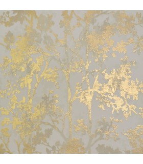 NW3582 - Modern Metals Wallpaper by Antonina Vella-Shimmering Foiliage