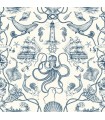 HO3361 - Tailored Wallpaper by York - Deep Sea Toile