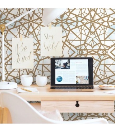 RMK10689WP - Peel and Stick Wallpaper-Shattered Geometric