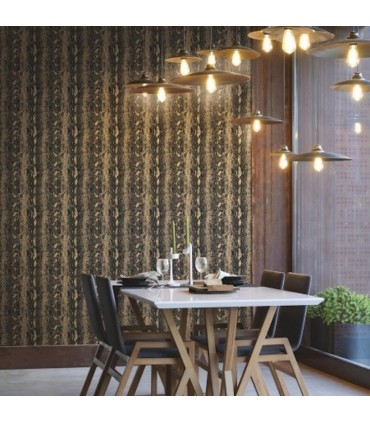 RMK10691WP - Peel and Stick Wallpaper-Black and Gold Snake Skin