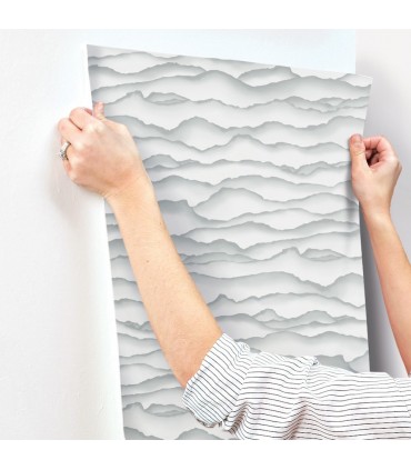 RMK10695WP - Peel and Stick Wallpaper-Grey Singed