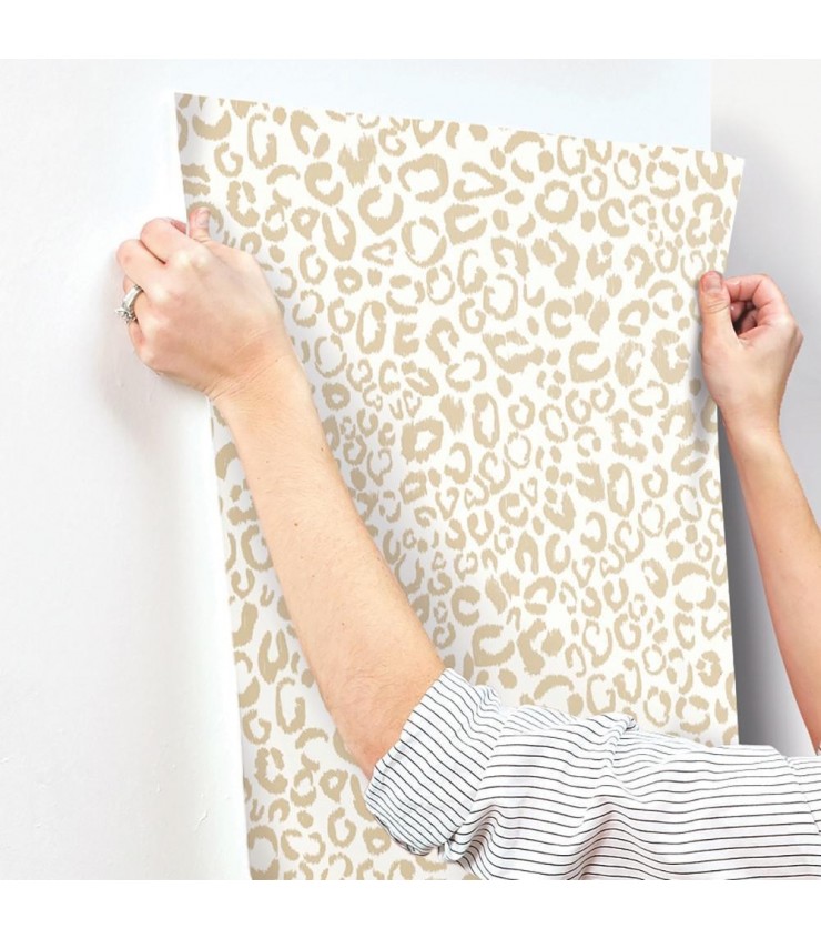 RMK10700WP - Peel and Stick Wallpaper-Gold Leopard Print