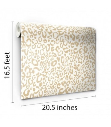 RMK10700WP - Peel and Stick Wallpaper-Gold Leopard Print