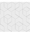 RMK10705WP - Peel and Stick Wallpaper-Striped Hexagon White and Grey