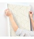 RMK10704WP - Peel and Stick Wallpaper-Striped Hexagon White and Gold