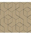 RMK10707WP - Peel and Stick Wallpaper-Striped Hexagon Gold and Black