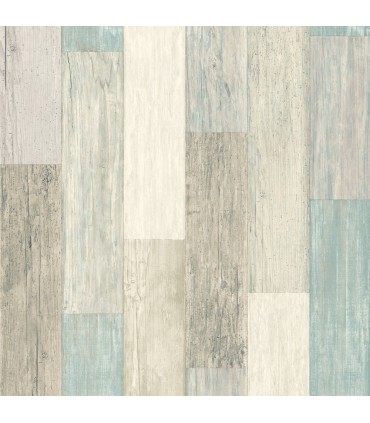 RMK10840WP - Peel and Stick Wallpaper-Weathered Wood Blue