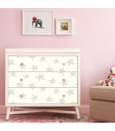RMK10848WP - Peel and Stick Wallpaper-Star-Grey